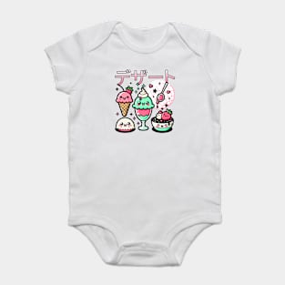 Japanese Kawaii Desserts Ice Cream & Sweets Baby Bodysuit